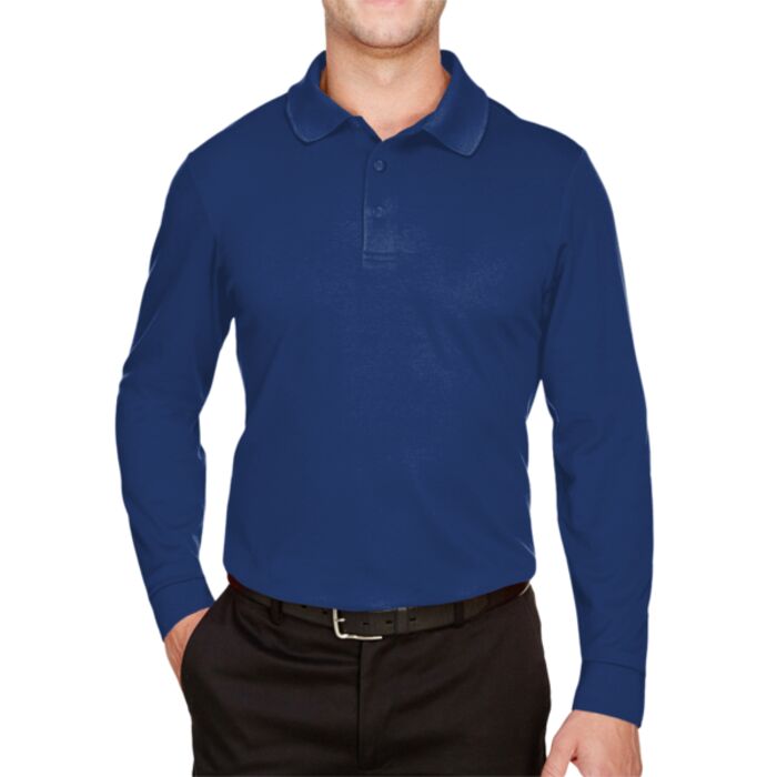 CrownLux Performance™ Men's Tall Plaited Long Sleeve Polo Thumbnail