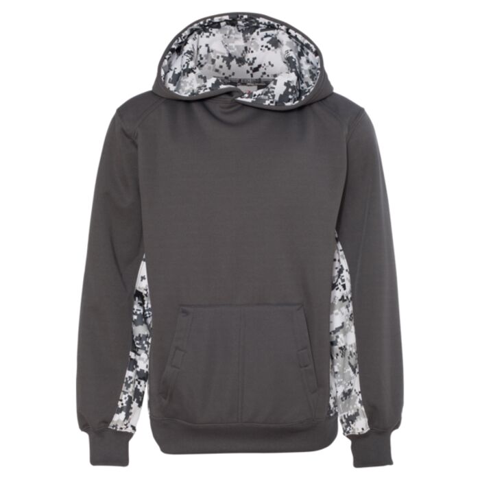 Digital Camo Youth Colorblock Performance Fleece Hooded Sweatshirt Thumbnail